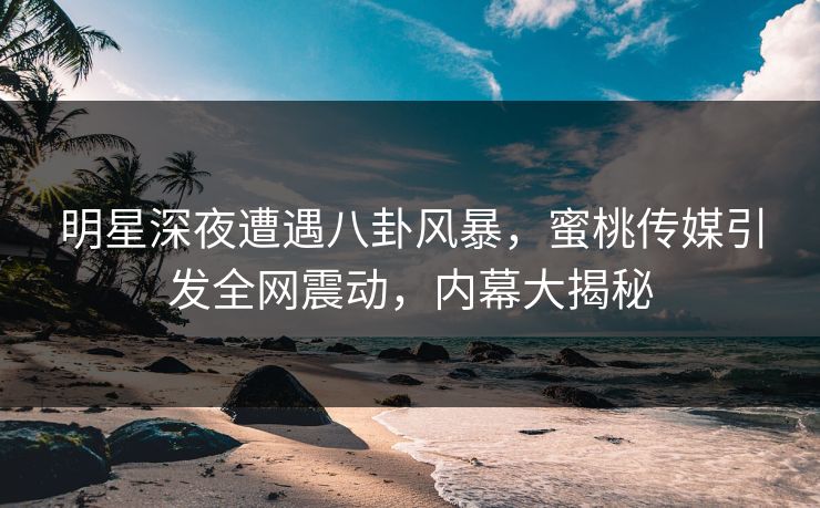 明星深夜遭遇八卦风暴，蜜桃传媒引发全网震动，内幕大揭秘