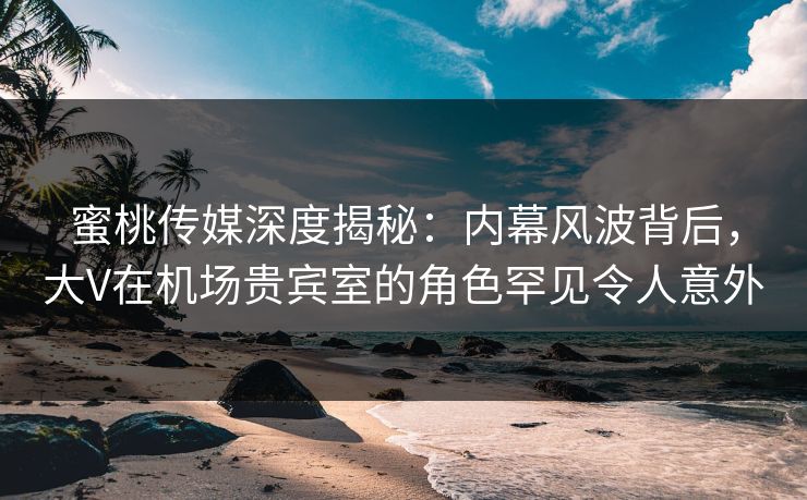 蜜桃传媒深度揭秘：内幕风波背后，大V在机场贵宾室的角色罕见令人意外