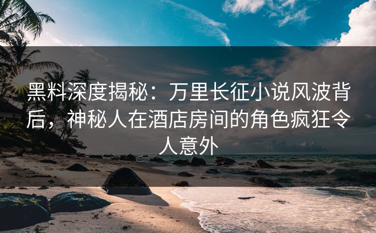黑料深度揭秘：万里长征小说风波背后，神秘人在酒店房间的角色疯狂令人意外